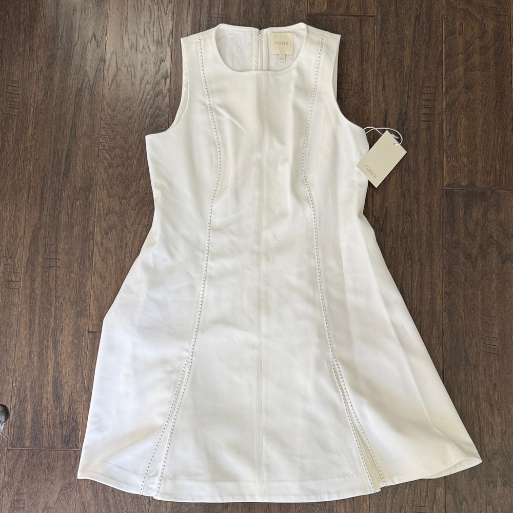 Parker White Sleeveless A-Line Dress